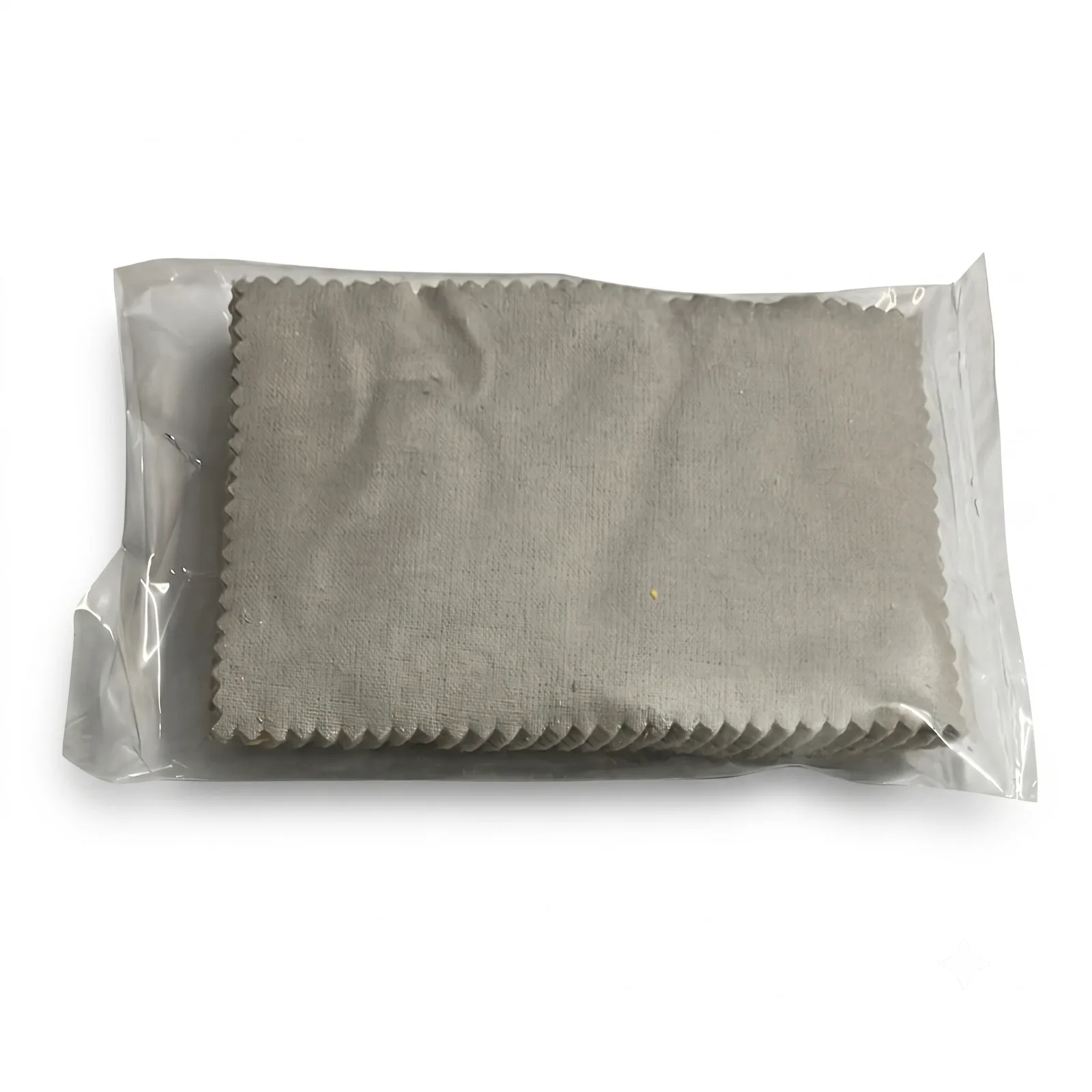 Grey flannel falali spectacle cleaning cloth in a sealed pack